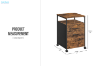Picture of BASSETT 2-Drawer Bedside Table/File Cabinet with Wheels