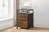 Picture of BASSETT 2-Drawer Bedside Table/File Cabinet with Wheels