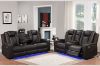 Picture of MONROSE Air Leather Dual Motor Reclining Sofa Range with Bluetooth Speaker + USB Port, Power Socket & Wireless Charging + LED Lighting (Brown)