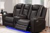 Picture of MONROSE Air Leather Dual Motor Reclining Sofa Range with Bluetooth Speaker + USB Port, Power Socket & Wireless Charging + LED Lighting (Brown)
