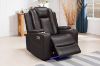 Picture of MONROSE Air Leather Dual Motor Reclining Sofa Range with Bluetooth Speaker + USB Port, Power Socket & Wireless Charging + LED Lighting (Brown)