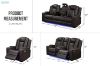 Picture of MONROSE Air Leather Dual Motor 3 Seater Reclining Sofa with Drop-Down Console USB Port, Power Socket & Wireless Charging (Brown)