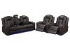 Picture of MONROSE Air Leather Dual Motor Reclining Sofa Range (Brown) - 3RRC+1R+1R Sofa Set
