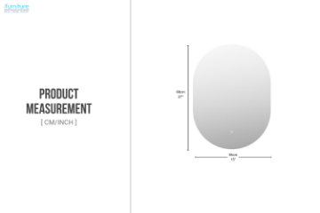 Picture of 329-064 H68 Oval Wall Mirror with LED light