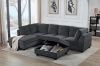 Picture of LIBERTY Premium Sectional Sofa (Dark Grey)  - Chaise Facing Left with Storage Ottoman