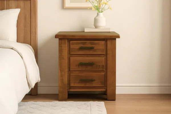 Picture of FLINDERS 3-Drawer Solid Pine Wood Bedside Table