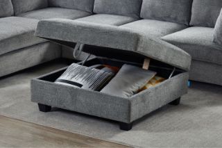 Picture of LIBERTY Premium Sectional Sofa (Grey) - Storage Ottoman Only