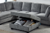 Picture of LIBERTY Premium Sectional Sofa (Grey) - Chaise Facing Left with Storage Ottoman