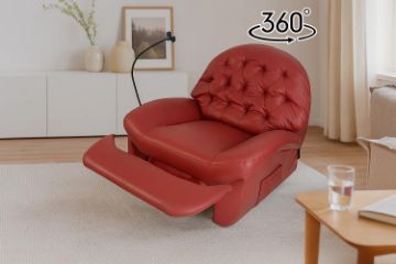 Picture of SANO 360° Swivel Manual Recliner Lounge Chair with Mobile Holder (Burgundy)