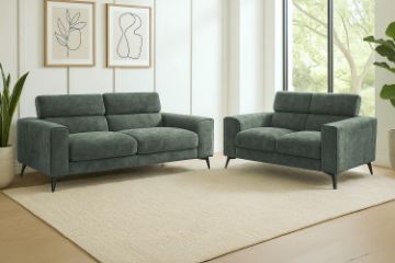 Picture of Frankfurt 3/2 Seater Fabric Sofa Range (Green) - 3+2 Seater