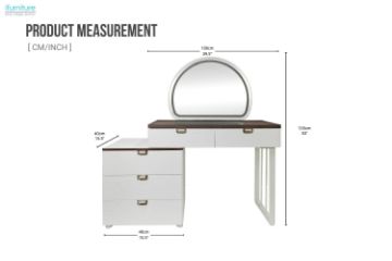 Picture of THIAGO 5-Drawer Dressing Table with LED Mirror