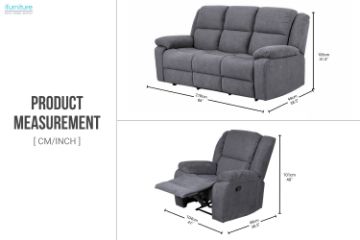 Picture of [FLOOR MODEL CLEARANCE] GLENDA Manual Recliner Sofa Range - 1 Seat Recliner Chair (1R)