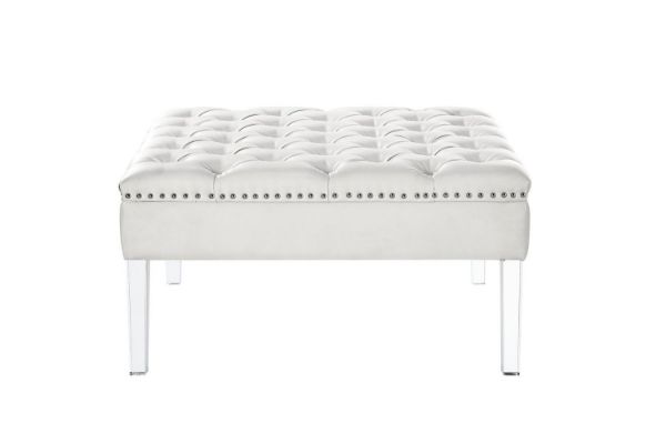 Picture of [FLOOR MODEL CLEARANCE] CLOVER Button Tufted Cocktail Ottoman (Cream White)