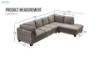 Picture of LIBERTY Chaise Facing Left Sectional Fabric Sofa  (Light Grey)