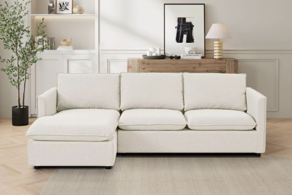 Picture of BENDON Fabric Sectional Sofa (Off White) - Chaise Facing Left