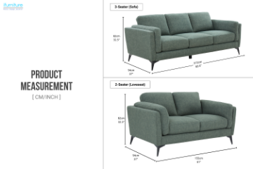 Picture of MARLOW 3/2 Seater Fabric Sofa Range (Moss Green)