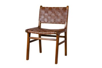 Picture of NOELLE 100% Genuine Cow Leather Solid Teakwood Chair