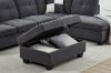 Picture of NEBULA Pro Sectional Sofa with Storage Ottoman & Drop-Down Console & USB & Type-C Port (Dark Grey)