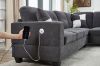 Picture of NEBULA Pro Sectional Sofa with Storage Ottoman & Drop-Down Console & USB Port (Dark Grey)