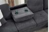 Picture of NEBULA Pro Sectional Sofa with Storage Ottoman & Drop-Down Console & USB Port (Dark Grey)