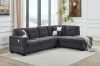 Picture of NEBULA Pro Sectional Sofa with Storage Ottoman & Drop-Down Console & USB Port (Dark Grey)