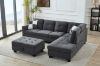 Picture of NEBULA Pro Sectional Sofa with Storage Ottoman & Drop-Down Console & USB Port (Dark Grey)