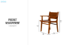 Picture of MEHRI 100% Genuine Goat Leather Solid Teakwood Armchair