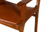 Picture of MEHRI 100% Genuine Goat Leather Solid Teakwood Armchair