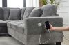 Picture of NEBULA Pro Sectional Sofa with Storage Ottoman & Drop-Down Console & USB Port (Misty Grey)