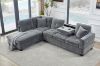 Picture of NEBULA Pro Sectional Sofa with Storage Ottoman & Drop-Down Console & USB Port (Misty Grey)
