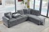 Picture of NEBULA Pro Sectional Sofa with Storage Ottoman & Drop-Down Console & USB Port (Misty Grey)