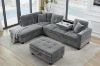 Picture of NEBULA Pro Sectional Sofa with Storage Ottoman & Drop-Down Console & USB Port (Misty Grey)
