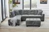 Picture of NEBULA Pro Sectional Sofa with Storage Ottoman & Drop-Down Console & USB Port (Misty Grey)