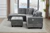Picture of NEBULA Pro Sectional Sofa with Storage Ottoman & Drop-Down Console & USB Port (Misty Grey)