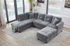 Picture of NEBULA Pro Sectional Sofa with Storage Ottoman (Misty Grey) - Chaise Facing Left