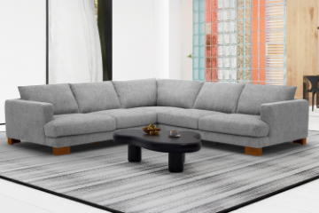 Picture of CONNERY Extra Large Sectional Sofa with Deep Seating & Ash Wood Base