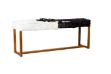 Picture of CAIMA 120 Natural Cowhide Solid Teakwood Bench