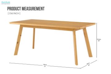 Picture of  [FLOOR MODEL CLEARANCE]  Miko 183 Solid Cedar Wood Dining Table