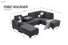 Picture of NEBULA Pro Sectional Sofa with Storage Ottoman & Drop-Down Console & USB & Type-C Port (Dark Grey)