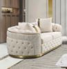 Picture of  [FLOOR MODEL CLEARANCE]  PIEDMONT 2 Seater  Chesterfield Velvet Sofa Range (Beige)