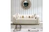 Picture of [FLOOR MODEL CLEARANCE]  PIEDMONT 3 Seater Chesterfield Velvet Sofa (Beige)