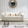 Picture of [FLOOR MODEL CLEARANCE]  PIEDMONT 3 Seater Chesterfield Velvet Sofa (Beige)