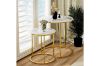 Picture of  [FLOOR MODEL CLEARANCE] AYDAN Nesting Side Table with White Marble Top and Gold Legs