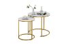 Picture of  [FLOOR MODEL CLEARANCE] AYDAN Nesting Side Table with White Marble Top and Gold Legs