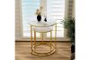 Picture of  [FLOOR MODEL CLEARANCE] AYDAN Nesting Side Table with White Marble Top and Gold Legs