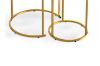 Picture of  [FLOOR MODEL CLEARANCE] AYDAN Nesting Side Table with White Marble Top and Gold Legs