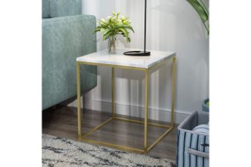 Picture of  [FLOOR MODEL CLEARANCE] AYDAN Square Marble Top Side Table