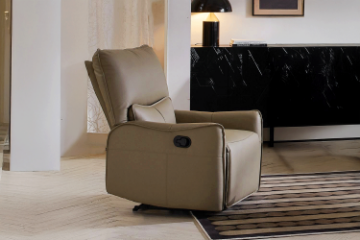 Picture of  [FLOOR MODEL CLEARANCE] NICOLE 1 Seat Recliner ChairGenuine Leather Manual Reclining Sofa (1R) 