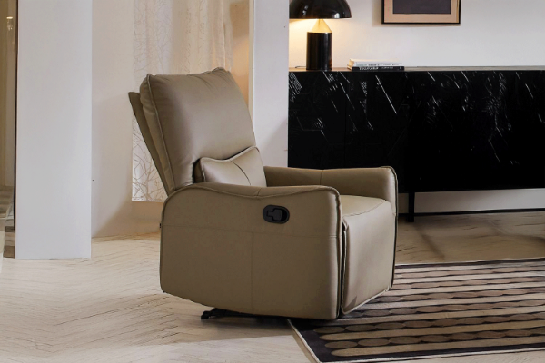 Picture of  [FLOOR MODEL CLEARANCE] NICOLE 1 Seat Recliner ChairGenuine Leather Manual Reclining Sofa (1R) 