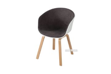 Picture of  [FLOOR MODEL CLEARANCE] OSAKA  Wood Legs Dining Chair with Inner Upholstery  *Brown / Grey
